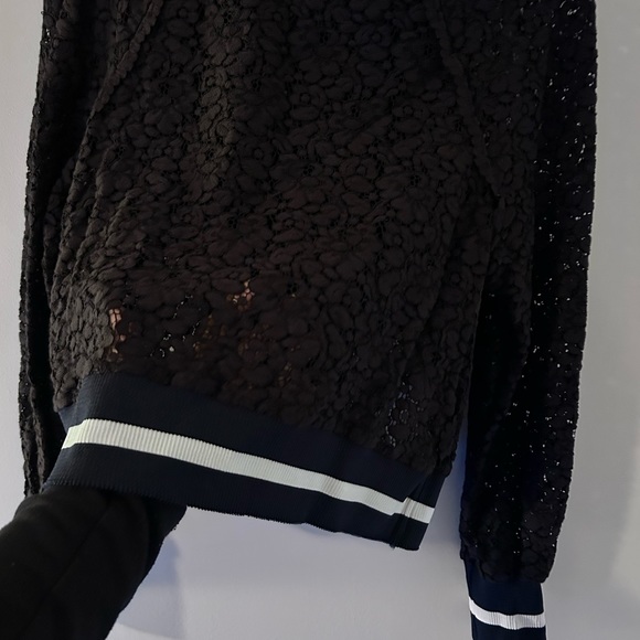ZARA WOMAN • Black Long Sleeve Lace Top • sz S - Picture 4 of 10